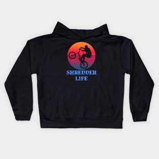 Shredder Life BMX retro sunset Kids Hoodie